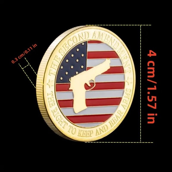 🇺🇸2nd Amendment Right To Bear Arms Samuel Adams Encased Gold Collector Coin! - Picture 8 of 8